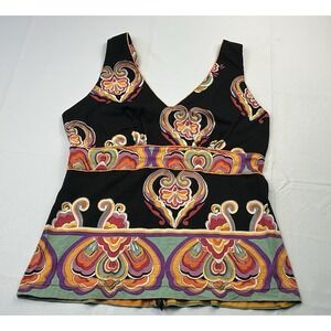 Bamboo Traders XL Boho Retro Psychedelic Tank Top 97% Cotton‎